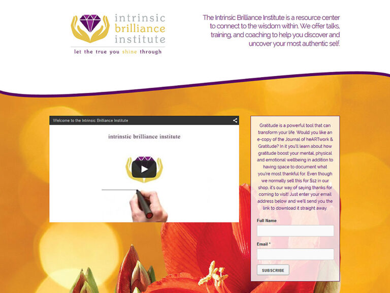 LAnding page of intrinsic Brilliance