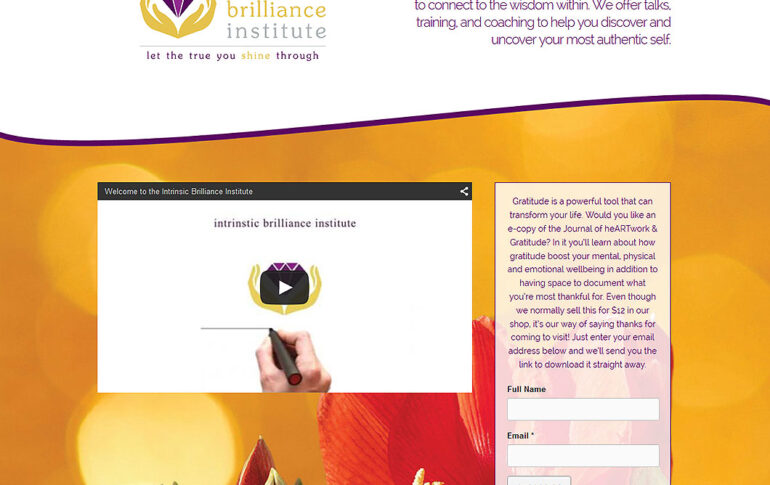 LAnding page of intrinsic Brilliance