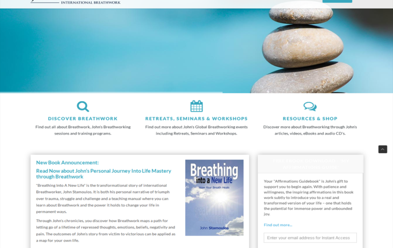 Landing page of John Stamoulos